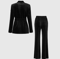 Shut Things Down Velvet Blazer Pants Set