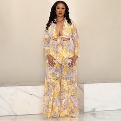 No Excuses Floral Pants Set