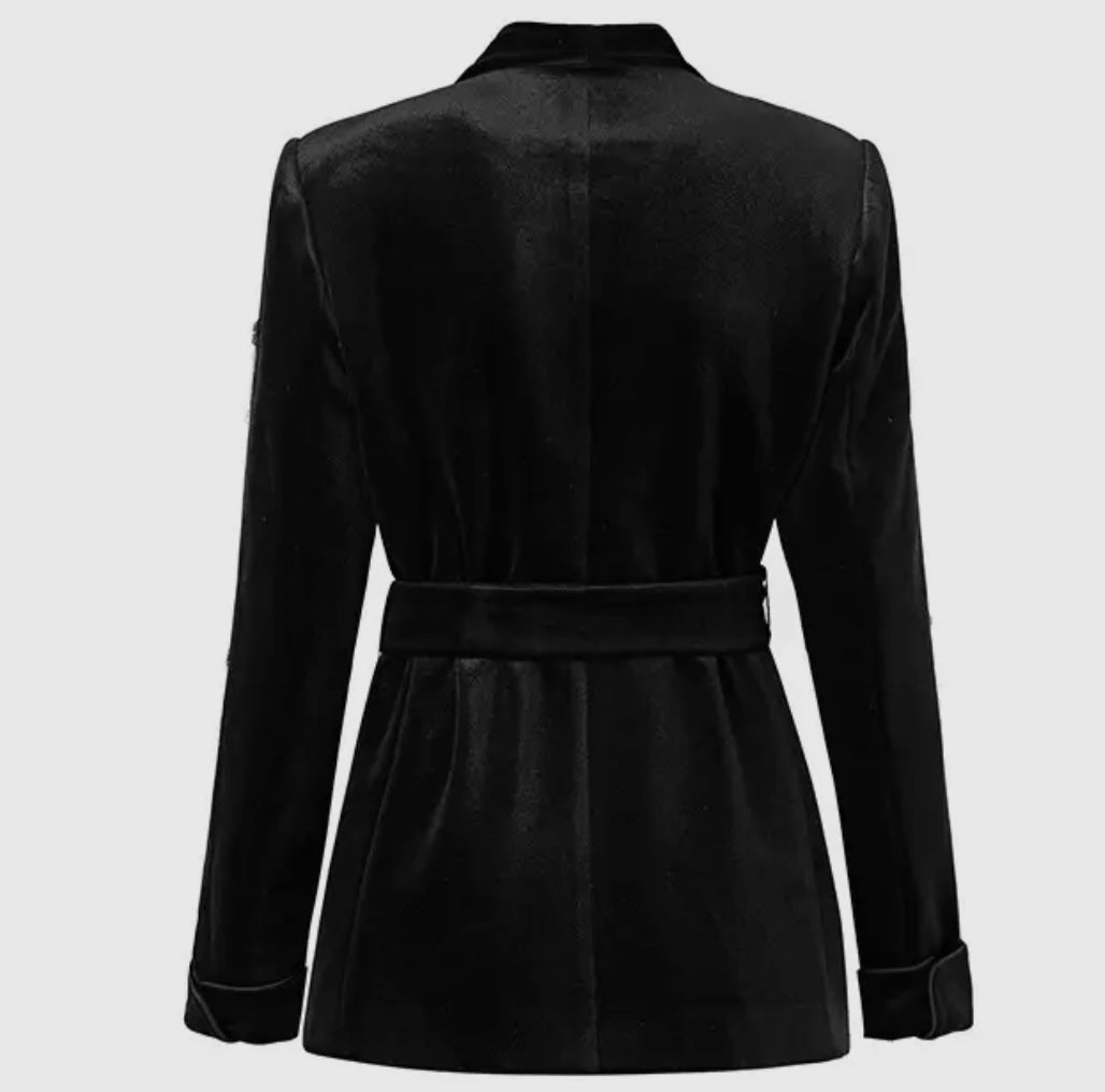 Shut Things Down Velvet Blazer Pants Set