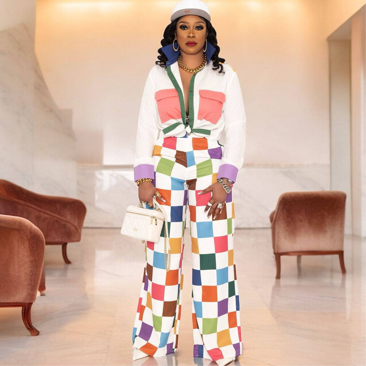 Never Been Basic Color Block Pants Set